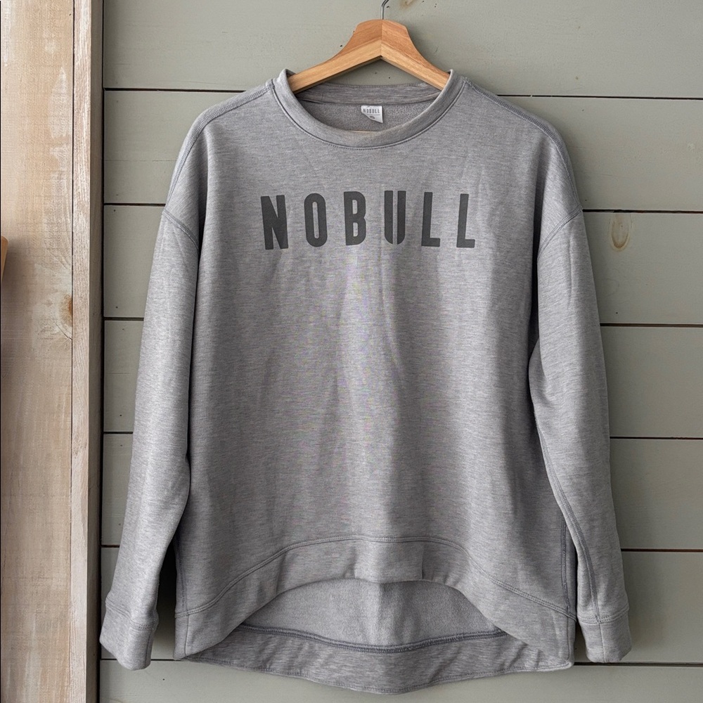 NOBULL Grey Logo Crewneck Sweatshirt — Size Medium - Picture 2 of 8